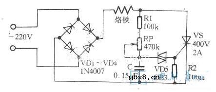 可控硅调温电烙铁电路图