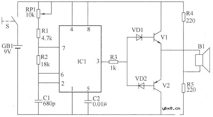超声波遥控开关电路图