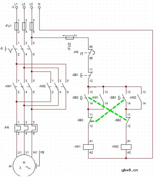 三相交流电动机正反转互锁电路的分析