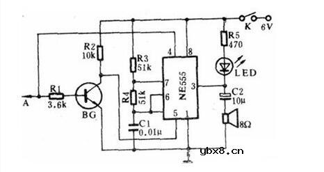 基于555的声光数字电平检测器电路