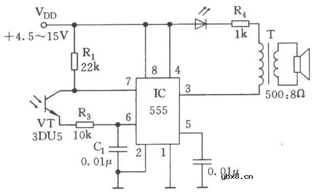 可调的555多谐振荡器电路图