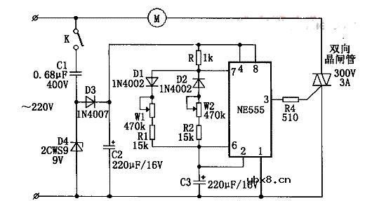 电风扇阵风控制器电路图