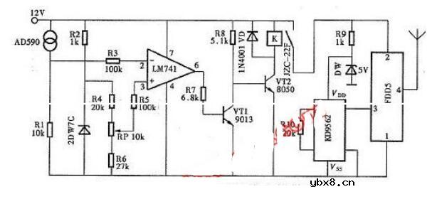 超温监测警示电路图_超温监测无线电警示电路图