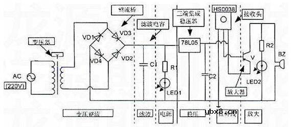 遥控器检测仪电路图解析