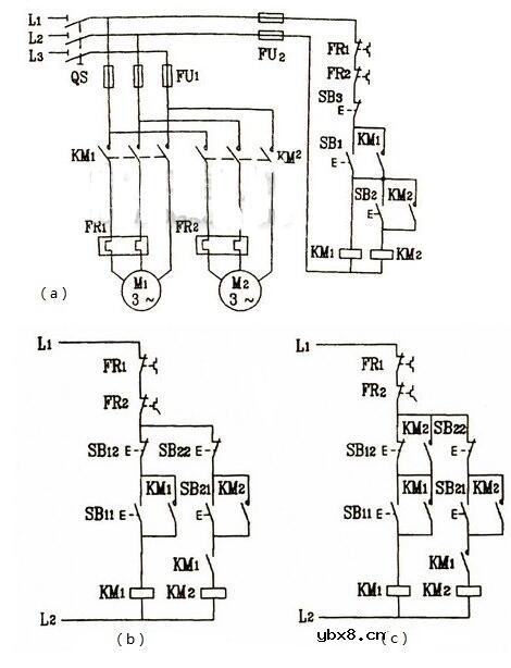 三相电机顺序启动控制电路图