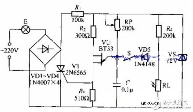 单向晶闸管调光电路