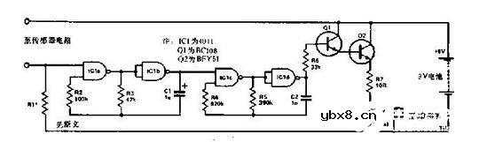 降雨报警器门铃电路图_降雨报警器的电路图