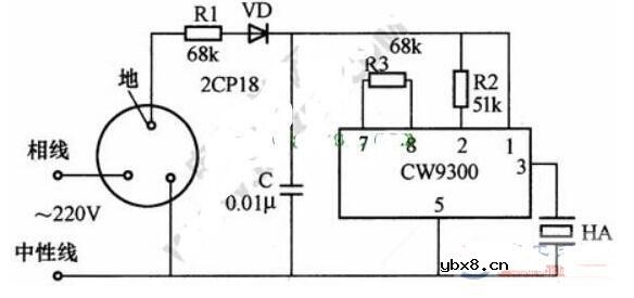 漏电报警器插座电路图