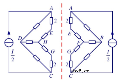如何通过对称电路的等效变换转化回简单电路