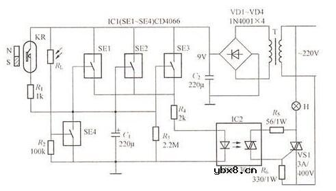 一种门厅灯自动开关电路图分享
