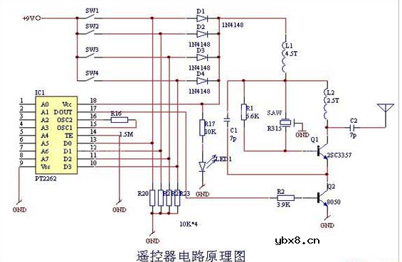无线电遥控门铃电路原理图