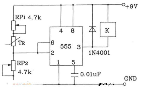 采用温度传感器构成的温度控制电路图