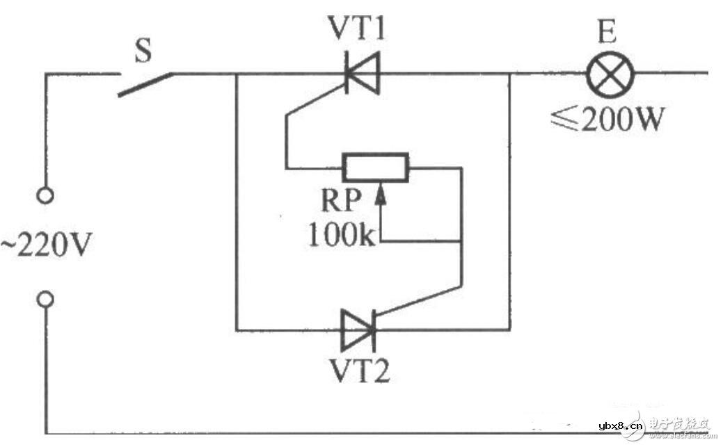 单向晶闸管调光电路