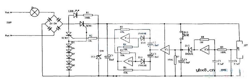 基于CD4069构成的电子开关电路图分享