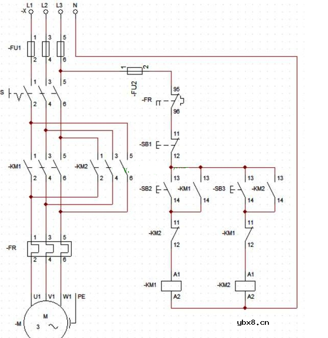 三相交流电动机正反转互锁电路的分析