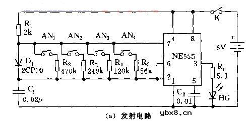 四通道红外遥控电路图