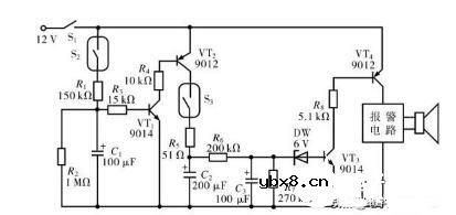报警器延时控制电路图
