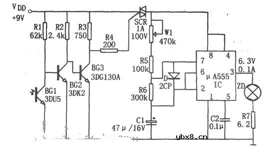 光控闪光灯电路图