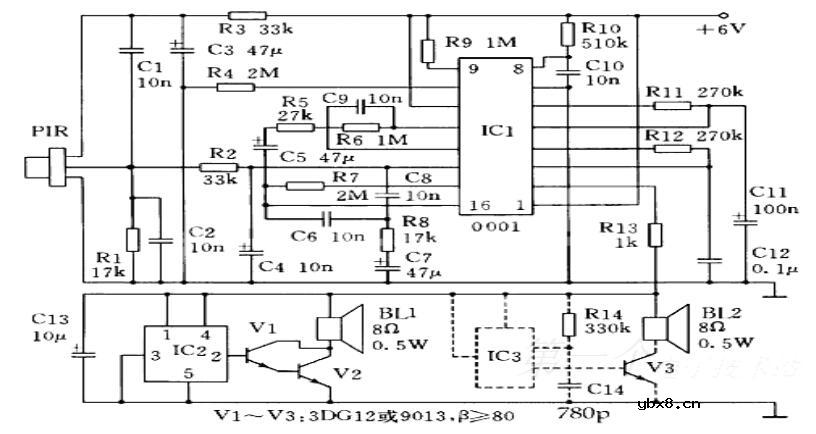 两款被动式红外报警器电路图