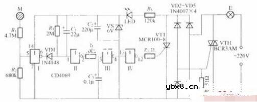 采用数字电路的触摸式延迟灯电路