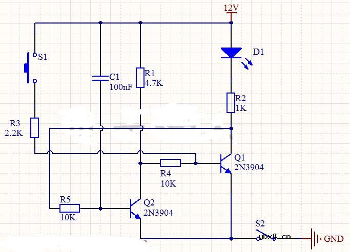自锁电子开关电路图讲解