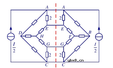 如何通过对称电路的等效变换转化回简单电路