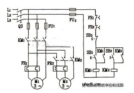 三相电机顺序启动控制电路图