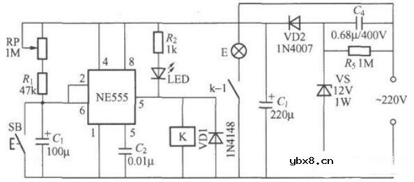 四款采用时基电路的延迟灯电路分享