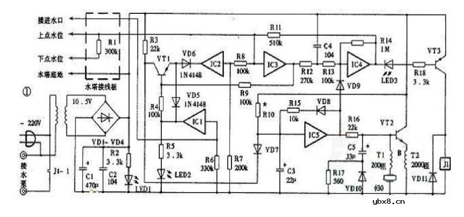 简易水位控制器电路图详解