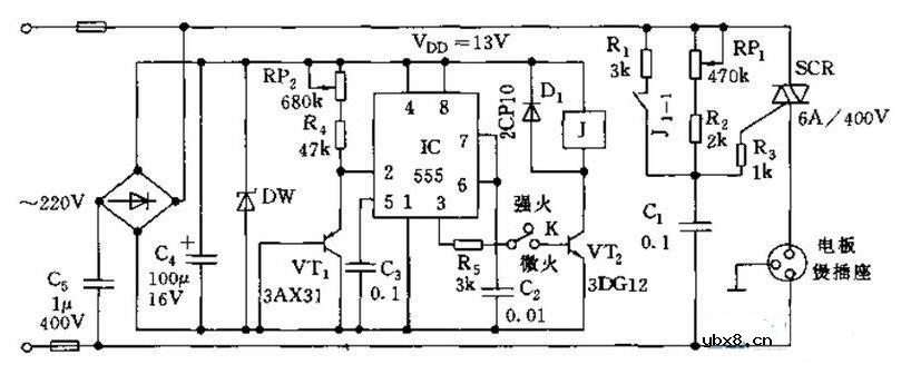 基于NE555的电饭煲自动调节功率的电路