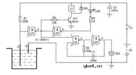 简易水位控制器电路图详解
