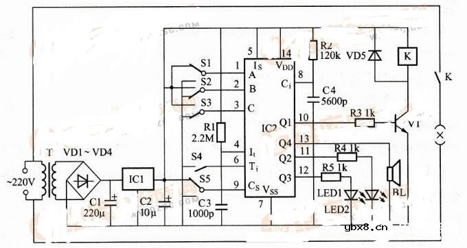 小家电定时控制器电路图