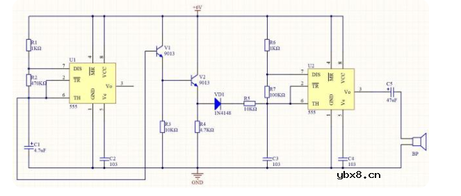 防盗门报警器电路图