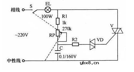 应急灯电路原理图(应急灯充电电路/移相触发无极调光灯电路/照明灯关灯自动延时熄灭电路)