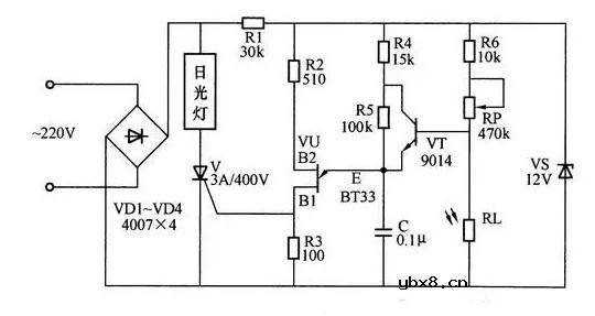 调光电路原理图（可控硅调光电路/单向晶闸管调光电路/日光灯光敏自动调光电路）