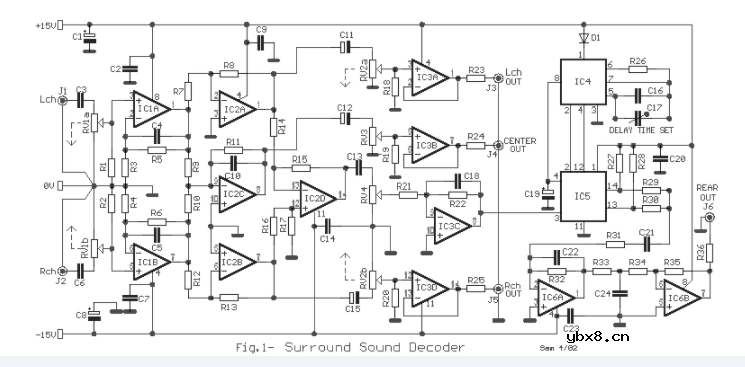 一个小型环绕声解码器电路