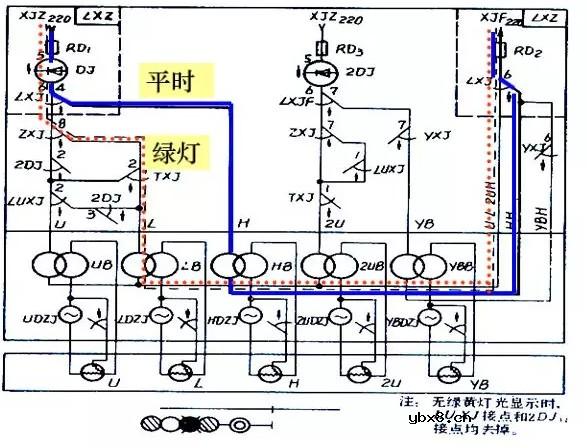 信号机电路图讲解和实物图（黄灯点灯电路/出站信号机点灯/进站信号机点灯电路）