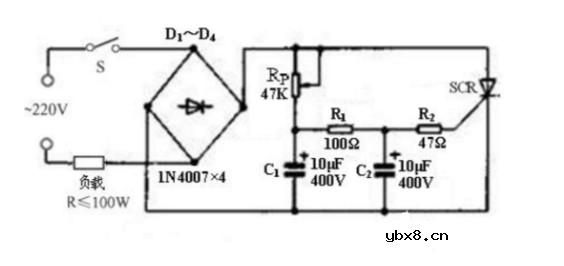 最简单的调温电路（多挡可控硅调温电路/电烙铁调温电路/调光、调速、调温电路）