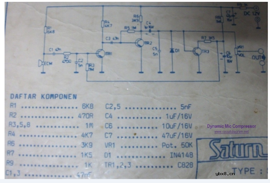 简单易构建的动态麦克风压缩器电路