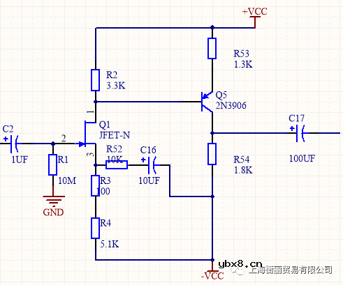 采用N沟JFET与PNP型三极管的放大电路设计