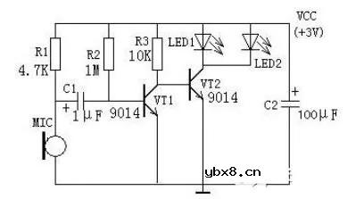 声控电路工作原理（声控延时门灯电路/DIY声控开关电路/声控闪光灯电路）