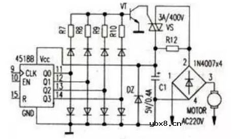 最简单的调速电路（电风扇调速电路/直流电动机调速电路/可控硅电机调速电路）