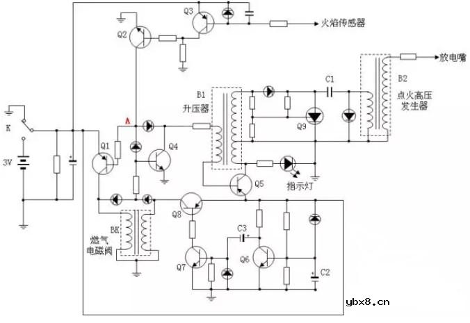 电子点火器电路图（燃气热水器电子点火器电路/汽车电子点火器电路/电子点火器电路）