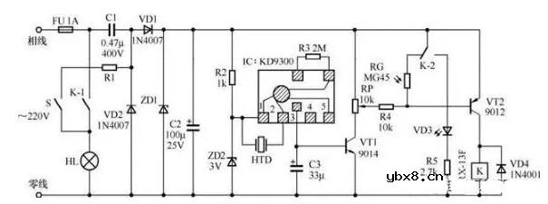 声控电路工作原理（声控延时门灯电路/DIY声控开关电路/声控闪光灯电路）