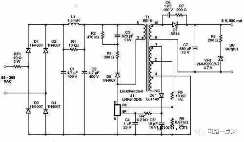 常见5种电源电路图及原理讲解