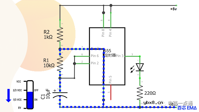 555定时器闪光灯设计方案 使用555定时器IC设计可调节单/双LED闪光灯电路
