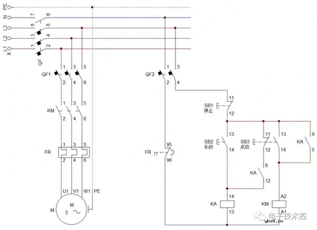 电动机的点动与连续运行控制电路图解