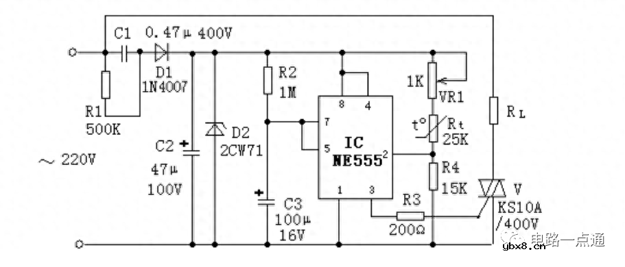 基于CD4013的声控开关电路和555时基电路的温度控制器