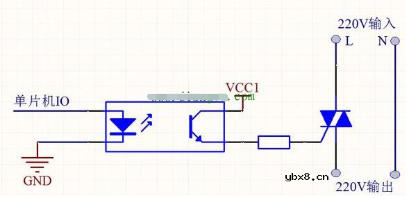 使用可控硅三极管MOS管的单片机控制220V交流电通断电路图解