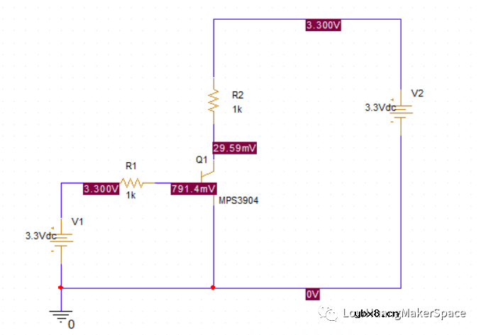通过Pspice仿真来看下三极管的直流偏置点